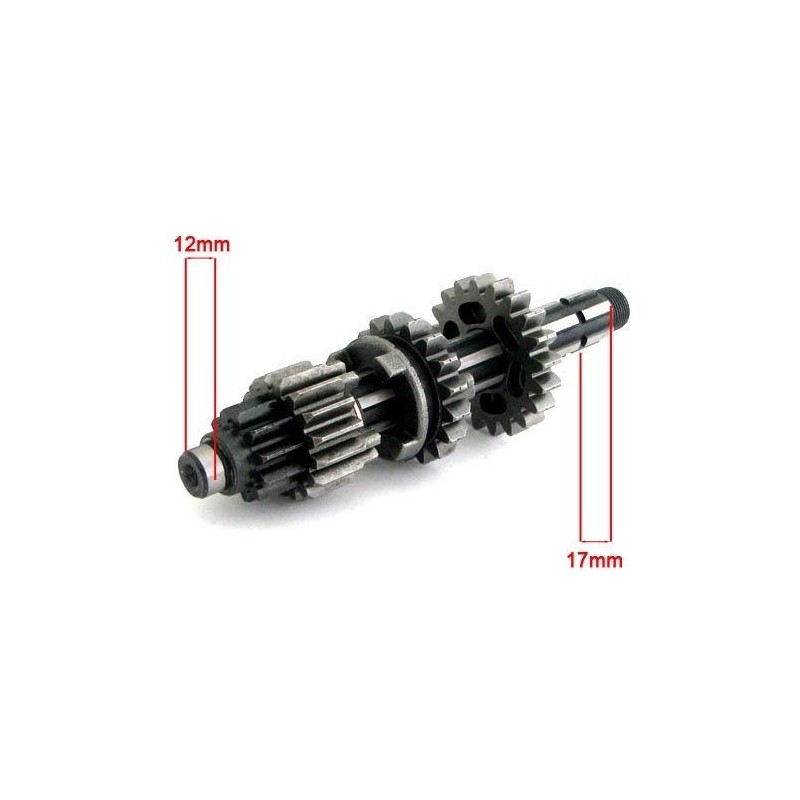 Pit bike Gear - main shaft YX - 154mm ø12mm ø17mm Dirt Bike Mini Moto Cross