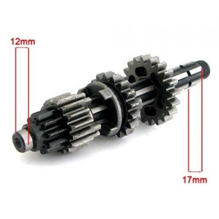 Pit bike Gear - main shaft YX - 154mm ø12mm ø17mm Dirt Bike Mini Moto Cross