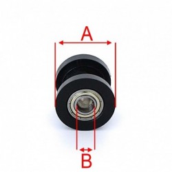 Chain roller teflon - ø10mm Black