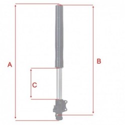 Fork Black ø45/48mm - 640mm - axle ø12mm