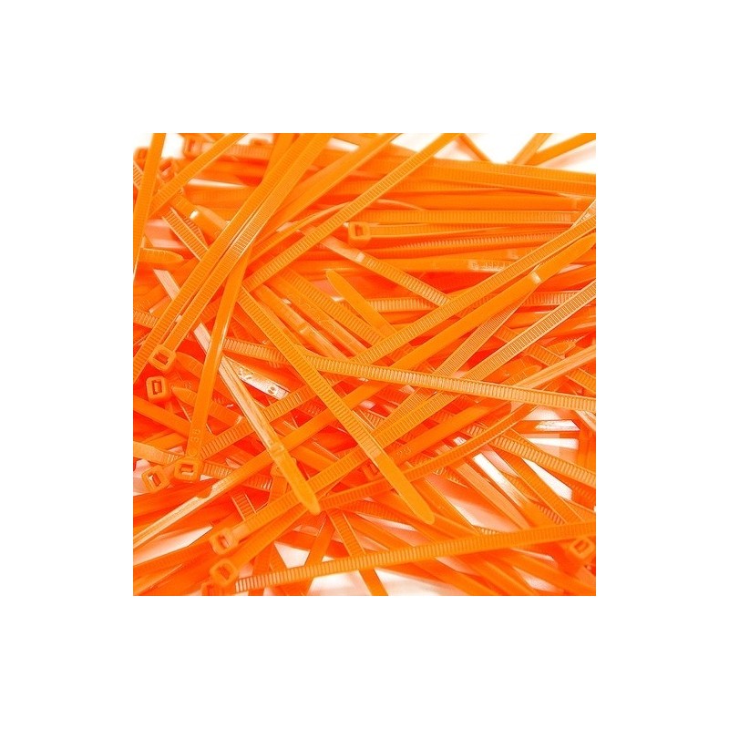 Collier de Serrage - 2.5x200mm - Orange Fluo