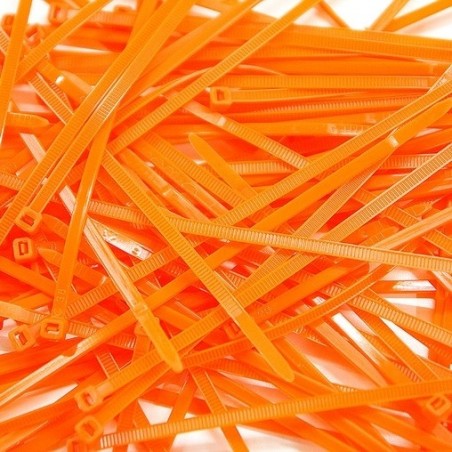 Collier de Serrage - 2.5x200mm - Orange Fluo