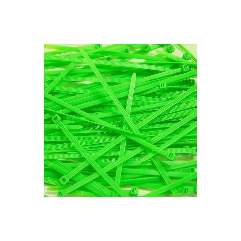 Collier de Serrage - 2.5x200mm - Vert Fluo