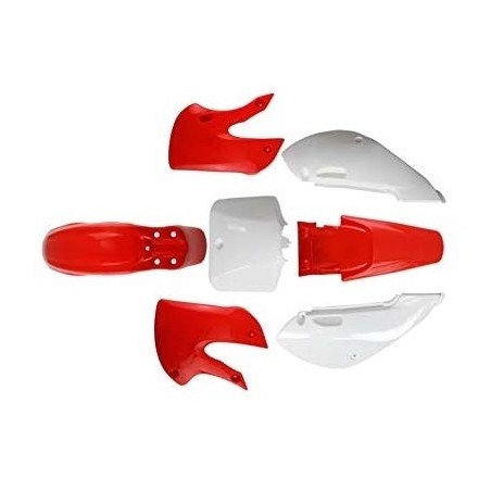 KLX110 Plastic Kit - Red / White